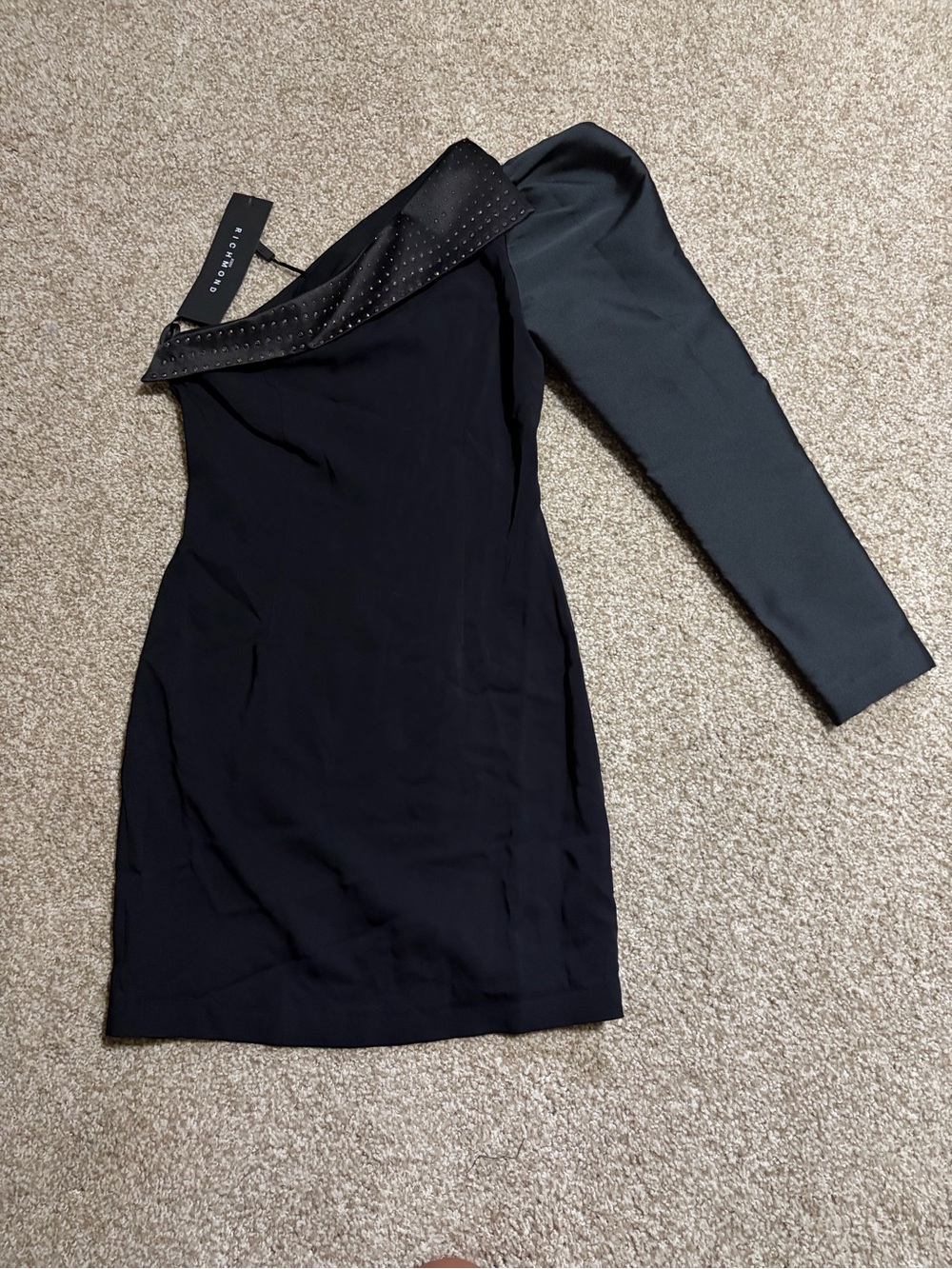 John Richmond Bangiula One-Shoulder Studded Mini Dress - IT 44 (Approx US 6/8)